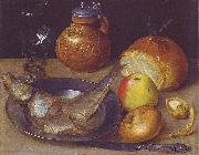 Georg Flegel Still life with herring und Bartmann jug oil painting reproduction